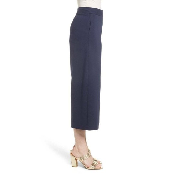 Emerson Rose Wide Leg Crop Pants Navy Blue 8 NEW - Picture 3 of 5
